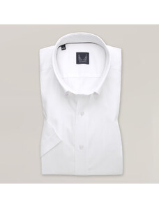 Willsoor Camisa clásica para hombre en color blanco con finas rayas 15342