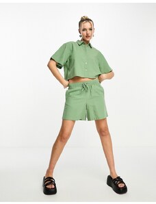 Pantalones cortos caquis de lino de JJXX (parte de un conjunto)-Verde