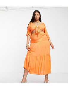 Esmee Curve Falda larga naranja escalonada exclusiva de Esmée Plus (parte de un conjunto)