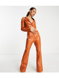 Simmi Clothing Pantalones de campana color óxido con aberturas de SIMMI Petite (parte de un conjunto)-Naranja