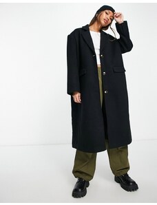 Abrigo negro extragrande de lana de Something New x Naomi Anwer