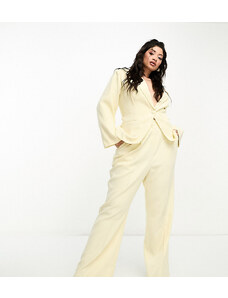 Pantalones color vainilla de pernera ancha y talle alto de The Frolic Plus (parte de un conjunto)-Beis neutro