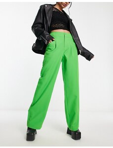 Pantalones verde luminoso de talle alto y pernera ancha de Only (parte de un conjunto)