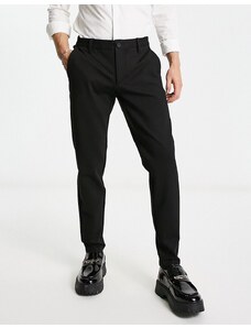 Pantalones de vestir elásticos negros a rayas finas de Only & Sons