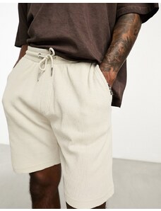 Pantalones cortos beis de punto de arroz de Only & Sons-Beis neutro