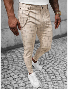 Pantalón chino de hombre beige OZONEE DJ/550175