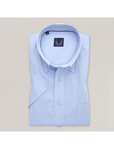 Willsoor Camisa clásica para hombre en color celeste con estampado liso 15382
