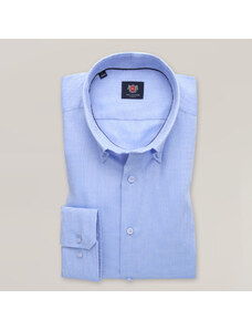 Willsoor Camisa Slim Fit Color Azul Claro Con Sutil Estampado Para Hombre 15404
