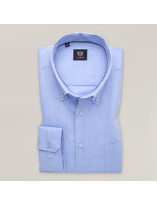 Willsoor Clásica Camisa Color Azul Claro Con Sutil Estampado Para Hombre 15405