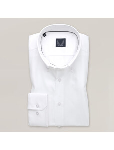 Willsoor Camisa Slim Fit Color Blanco Con Sutil Estampado Para Hombre 15402