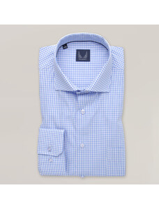 Willsoor Camisa clásica para hombre color azul claro con cuadros 15411