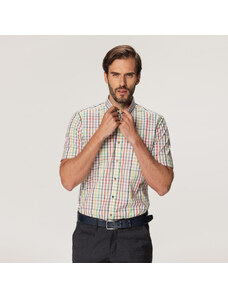 Willsoor Camisa Slim Fit Con Patrón De Cuadros De Colores Para Hombre 15278