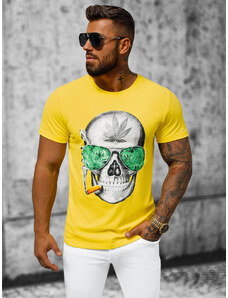 Camiseta de hombre amarillo OZONEE JS/Y70019Z
