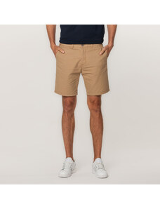 Willsoor Pantalón corto marrón para hombre con estampado liso 15454