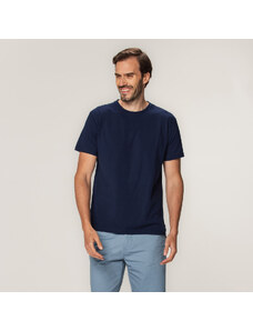 Willsoor Camiseta para hombre en color azul oscuro con un estampado liso 15304