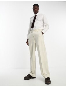 Pantalones de traje beis de corte suelto de Only & Sons-Beis neutro