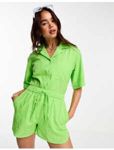 Pantalones playeros cortos verdes de lino exclusivos de Esmée (parte de un conjunto)