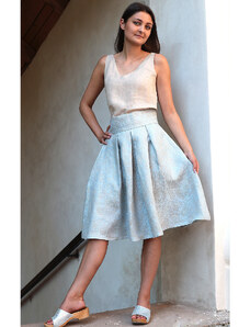 Luxury linen skirt with brocade pattern LOTIKA Premium line