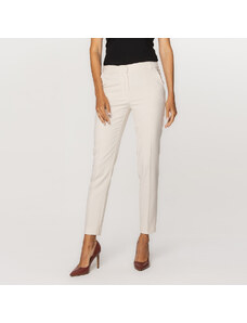 Willsoor Pantalones de noche para mujer en color beige con estampado liso 15451