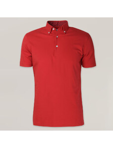 Willsoor Camiseta Polo Color Rojo Para Hombre 15478