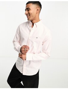 Camisa Oxford rosa claro de corte slim con logo de GANT