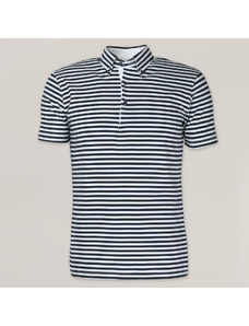 Willsoor Camiseta Polo Con Patrón De Rayas Color Azul y Blanco Para Hombre 15518