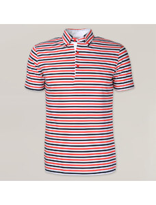 Willsoor Camiseta Polo Con Patrón De Rayas Color Azul, Rojo y Blanco Para Hombre 15519