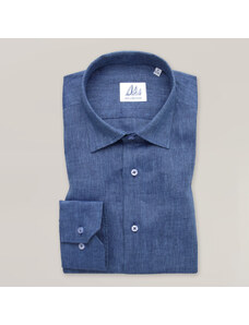 Willsoor Camisa Lino Slim Fit Color Azul Para Hombre 15511
