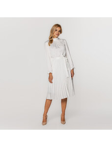 Willsoor Vestido Plisado Color Blanco Para Mujer 15548