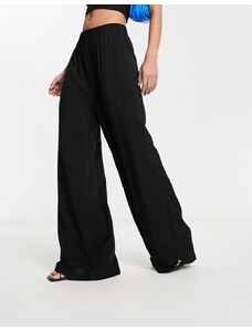 Pantalones negros elásticos de pernera ancha de Urban Classics-Black