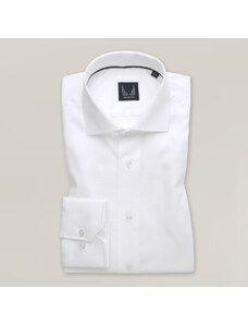 Willsoor Camisa Slim Fit Color Blanco Con Cuello Italiano Para Hombre 15553