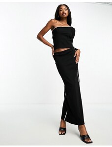 Falda larga negra con ribetes en contraste de Something New x Aisha Potter (parte de un conjunto)-Negro