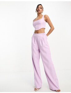 Pantalones lilas de pernera ancha y talle alto de Kaiia (parte de un conjunto)-Morado