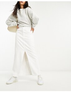 Falda larga blanca con abertura de Mango-Blanco