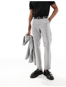 Pantalones de traje grises a cuadros de corte slim de Only & Sons