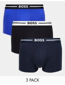 Pack de 3 calzoncillos de color negro, azul y azul marino llamativos de BOSS Bodywear-Multicolor