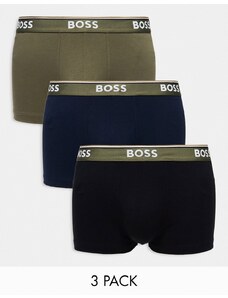Pack de 3 calzoncillos de color negro, verde y azul Power de BOSS Bodywear-Multicolor