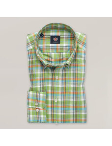Willsoor Camisa Slim Fit Con un Característico Patrón de Cuadros Escoceses en Color Verde Para Hombre 15597