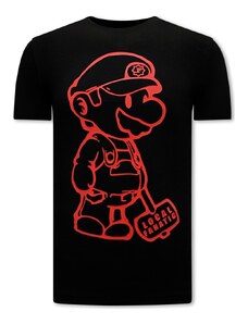 Local Fanatic Camiseta Camiseta De Hombre Mario Negra