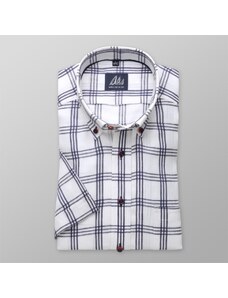 Willsoor Camisa slim fit de mangas cortas para hombre (altura 176-182) 8073 en color blanco