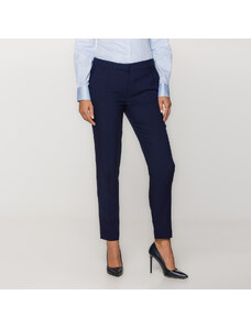 Willsoor Pantalones de traje de mujer en azul oscuro 10141