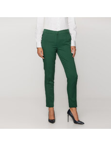 Willsoor Pantalones de traje para mujeres en verde oscuro 11578