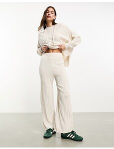 Pantalones color crema de canalé de Only (parte de un conjunto)-Blanco
