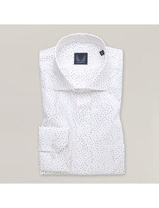 Willsoor Camisa Clásica Color Blanco Con Fino Estampado Para Hombre 15624
