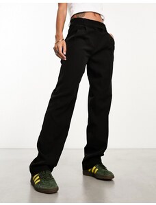 Pantalones negros de sastre de pernera recta y talle alto de Only