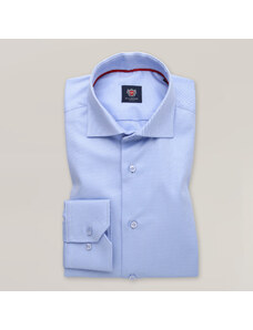 Willsoor Camisa Slim Fit Color Azul Claro Con Un Fino Patrón de Rayas Para Hombre15637