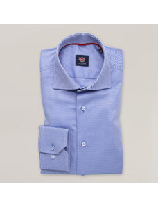 Willsoor Camisa Slim Fit Color Azul Con Patrón de Rayas Finas Para Hombre 15635