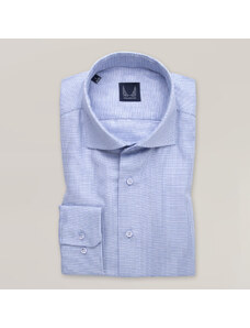 Willsoor Camisa Slim Fit Color Azul Claro Con Un Fino Estampado Para Hombre 15647