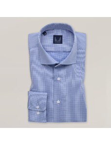 Willsoor Camisa Slim Fit Color Azul Con Pequeño Patrón Geométrico Para Hombre 15690