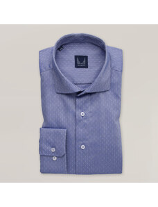 Willsoor Camisa Slim fit Color Azul Con Estampado de Puntos Para Hombre 15692